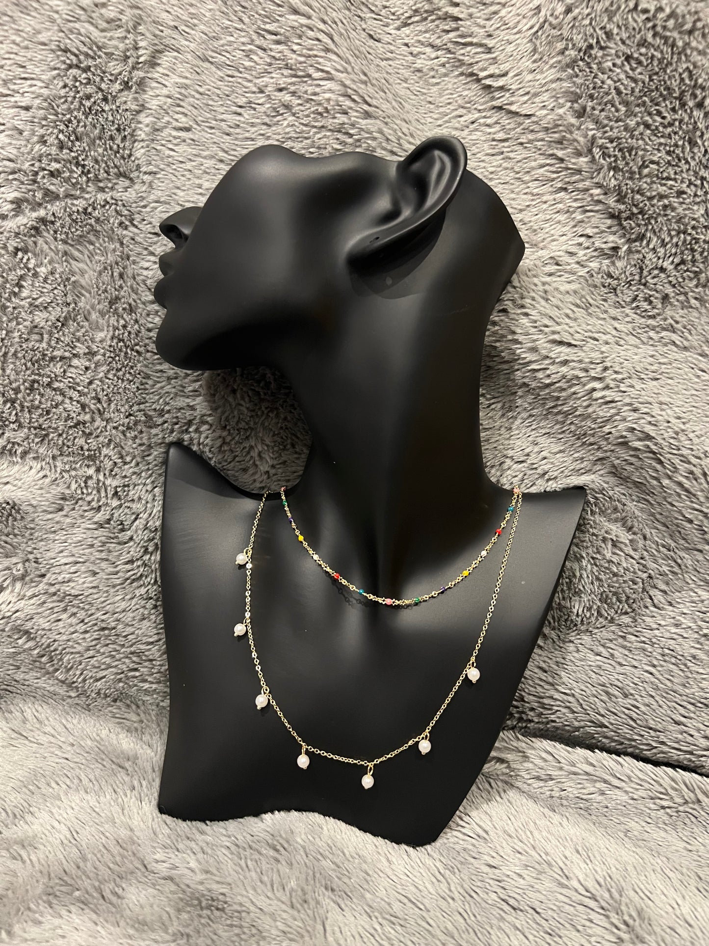 Golden Pearl Duet Necklace: Opulent Harmony