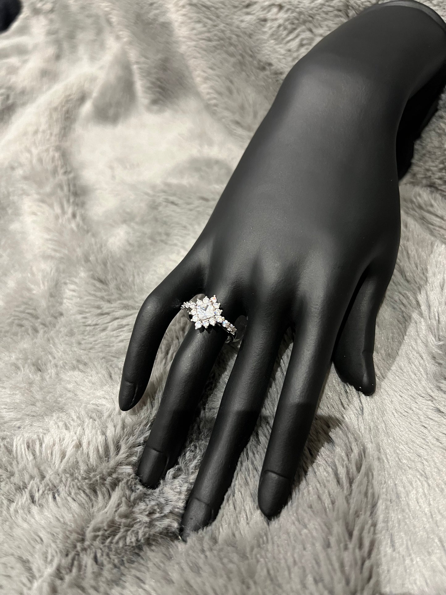 White Gold Starlight Cluster Ring