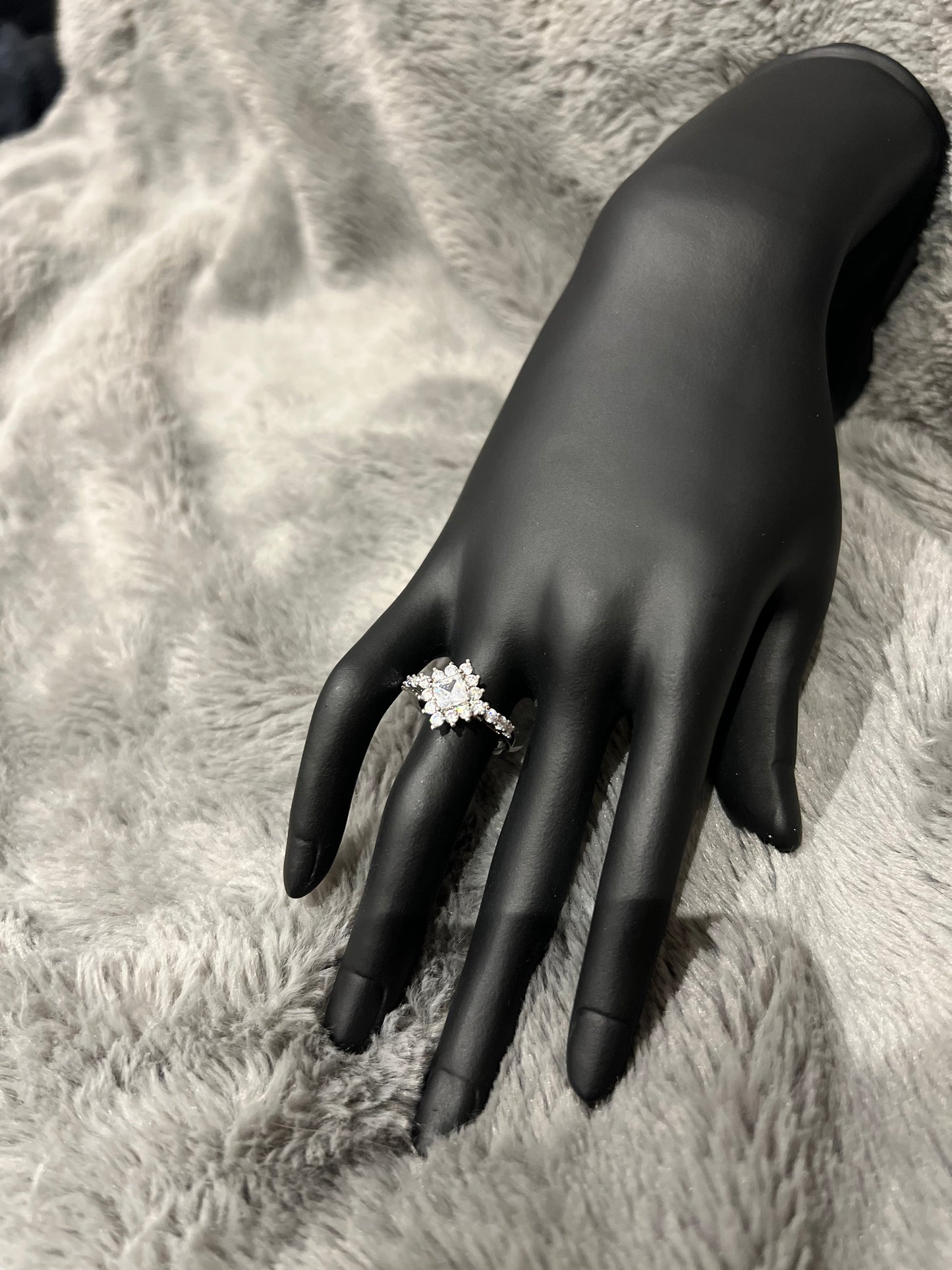 White Gold Starlight Cluster Ring