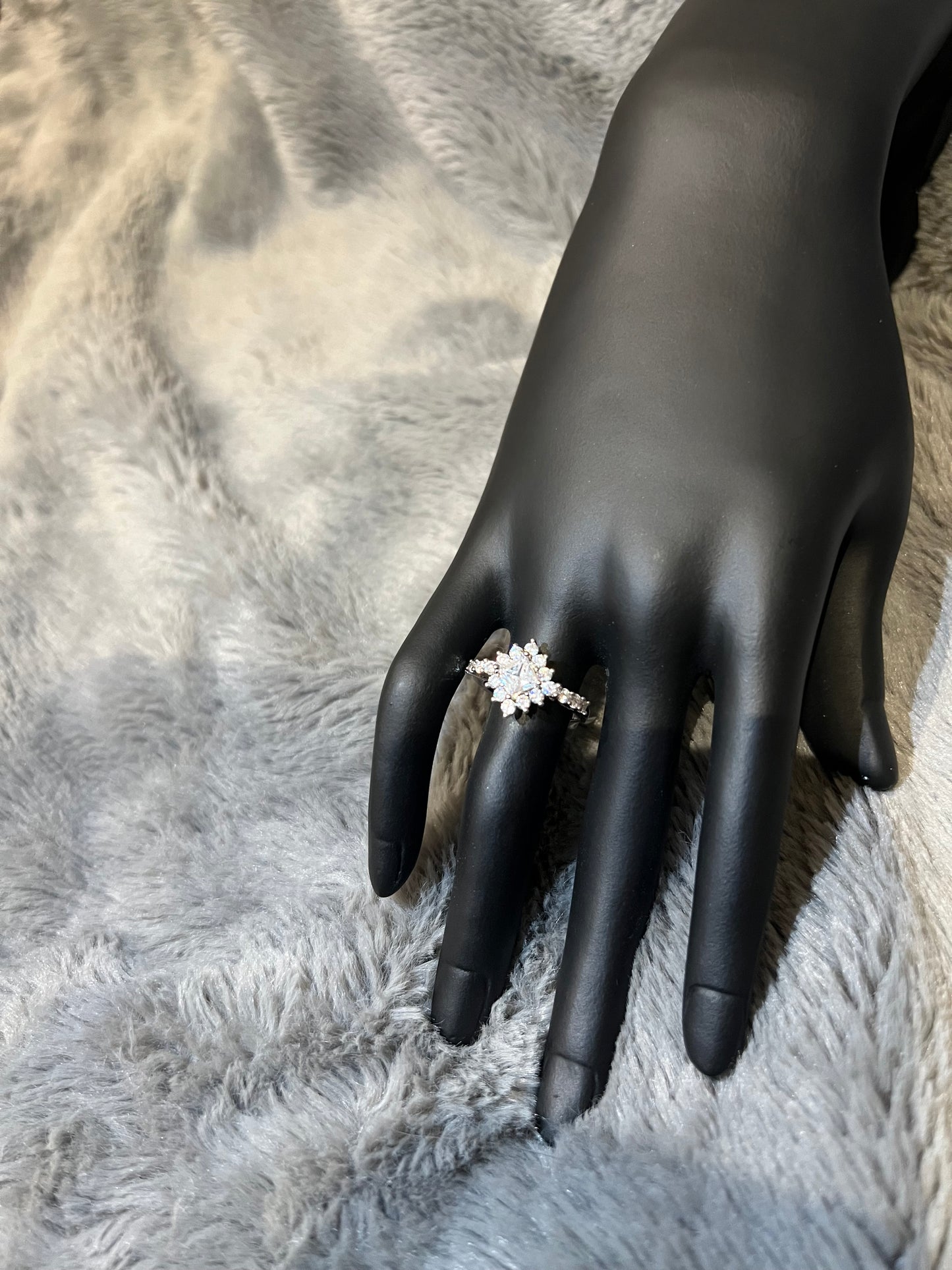 White Gold Starlight Cluster Ring