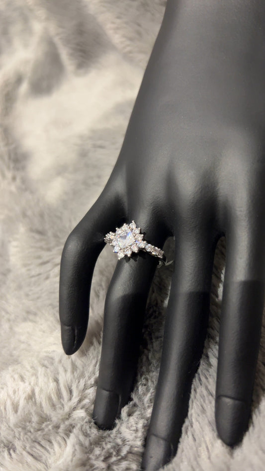 White Gold Starlight Cluster Ring