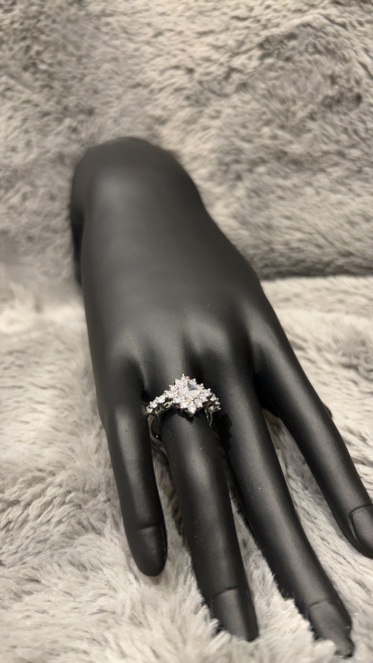 White Gold Starlight Cluster Ring